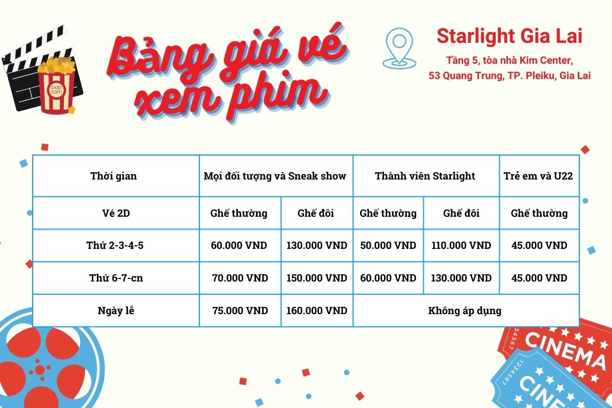 Vé xem phim Starlight Gia Lai