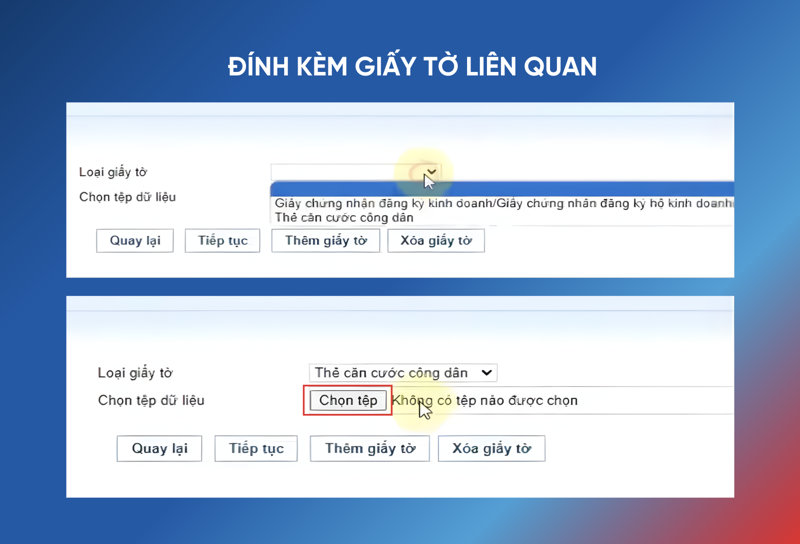 Cung cấp bản scan các giấy tờ được yêu cầu