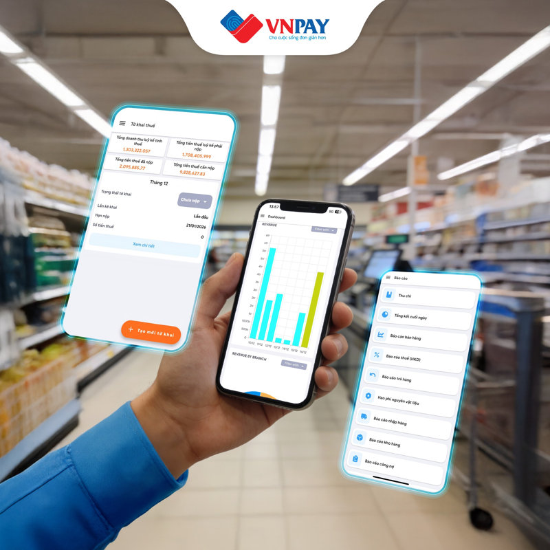 Bộ giải pháp Nộp thuế số VNPAY hỗ trợ lập tờ khai thuế dựa trên dữ liệu doanh thu theo thời gian thực, đảm bảo kê khai thuế chính xác