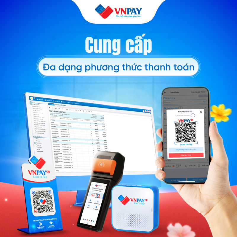 VNPAY-QR giúp cửa hàng triển khai thanh toán không tiền mặt nhanh chóng, hỗ trợ quản lý giao dịch thuận tiện và nâng cao trải nghiệm khách hàng tại điểm bán