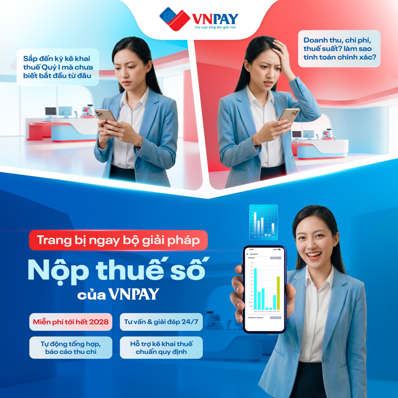 VNPAY miễn phí Bộ giải pháp Nộp thuế số cho hộ kinh doanh đến hết năm 2028